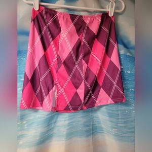 HalfHeart from Dolls Kill NWOT Pink Argyle Mini Skirt Size‎ Medium